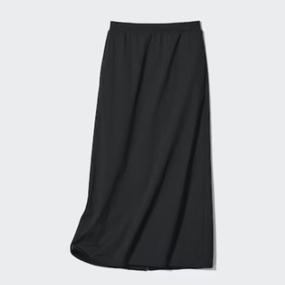 UNIQLO - Extra Stretch AIRism BLACK Long Skirt - Small